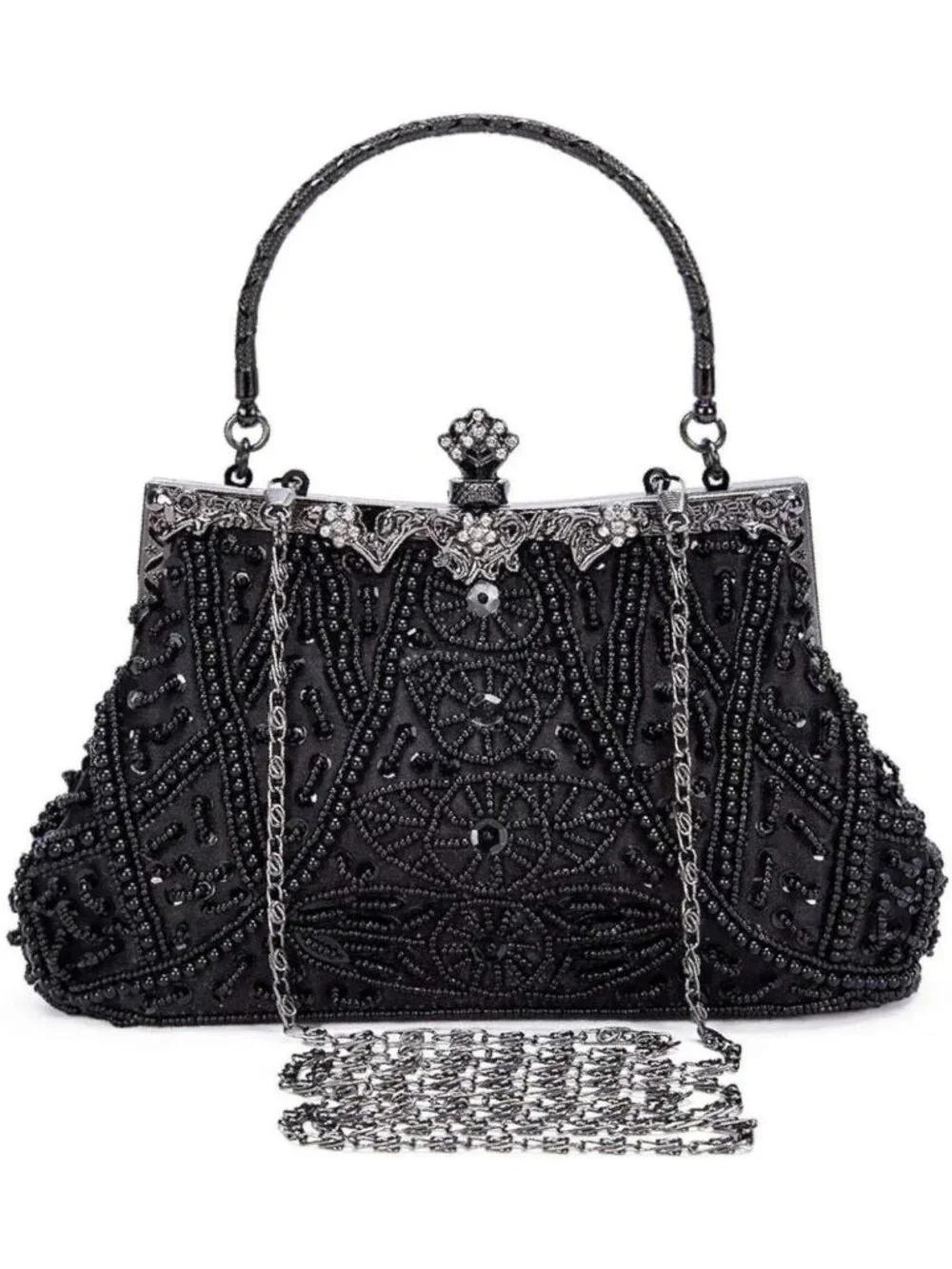 1920s Vintage Beaded Evening Clutch Purse for Weddings, Prom & Cocktail Parties